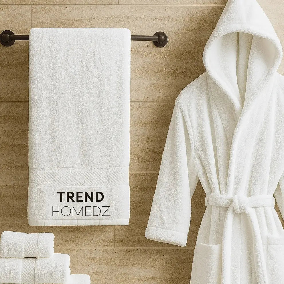 Ensemble Sortie de Bain Blanc – 2 Pièces – Trendhomedz
