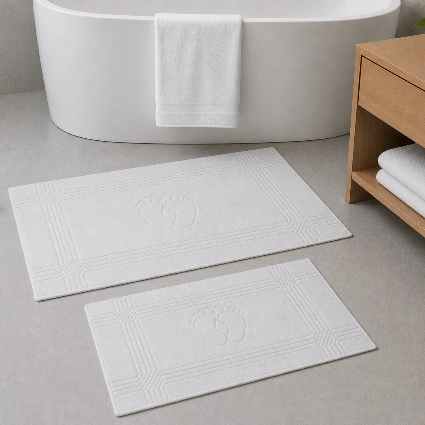 Tapis de bain 2 Pièces 100% coton – Confort & absorption