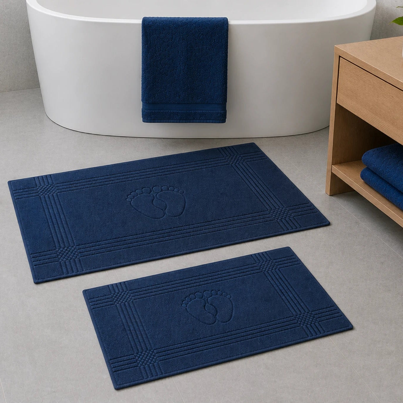 Tapis de bain 2 Pièces 100% coton – Confort & absorption