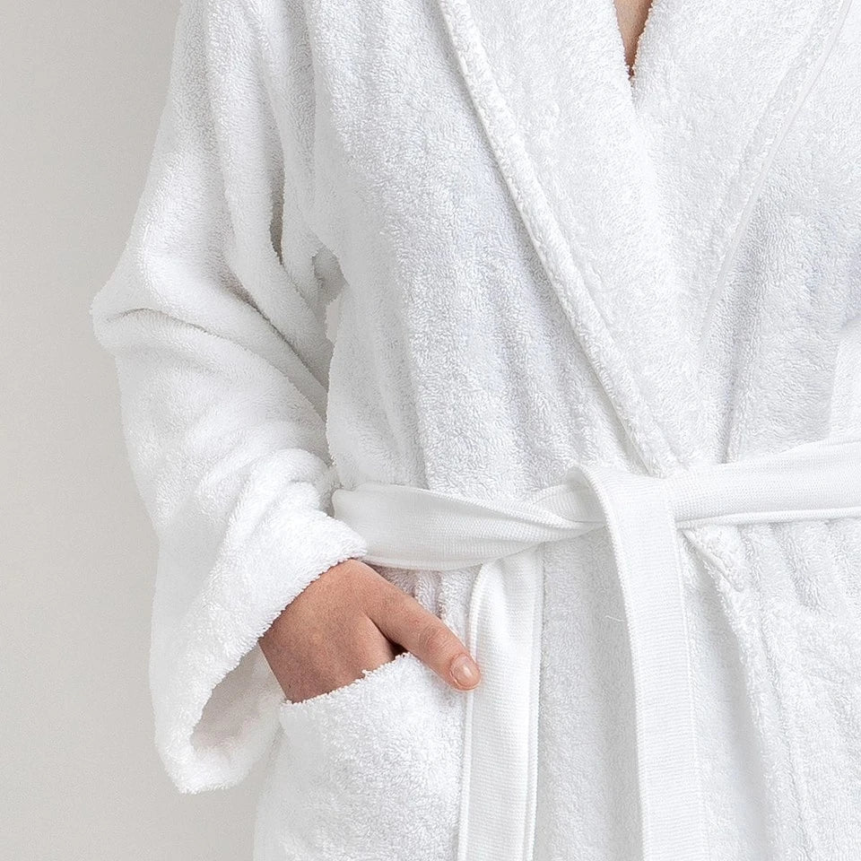Ensemble Sortie de Bain Blanc 100% Coton 500g/m² – Peignoir + Serviette - Trendhomedz