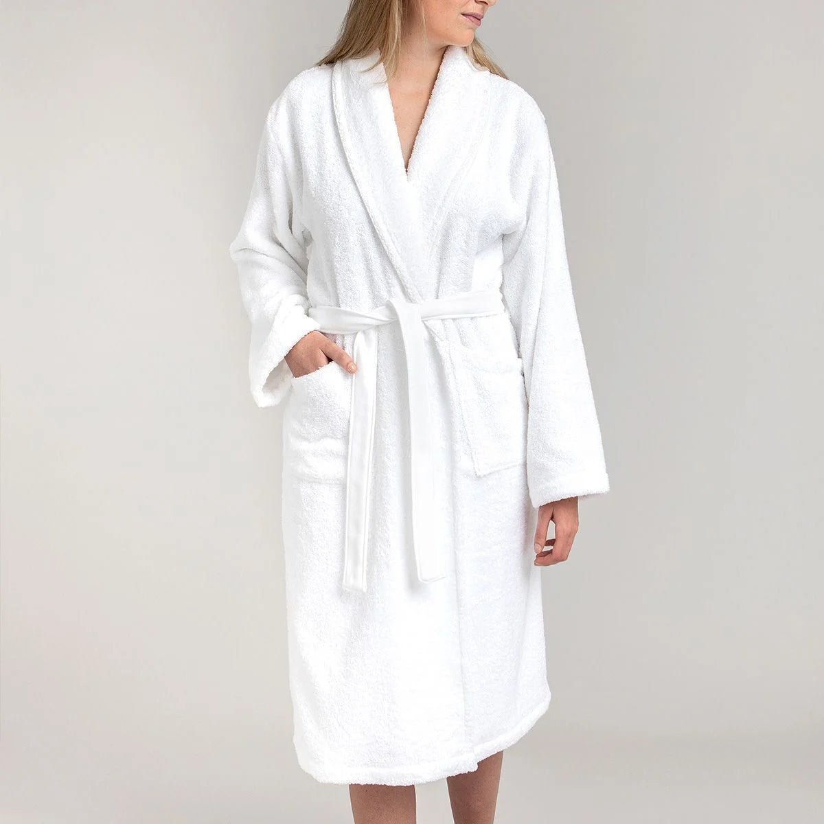 Ensemble Sortie de Bain Blanc 100% Coton 500g/m² – Peignoir + Serviette - Trendhomedz
