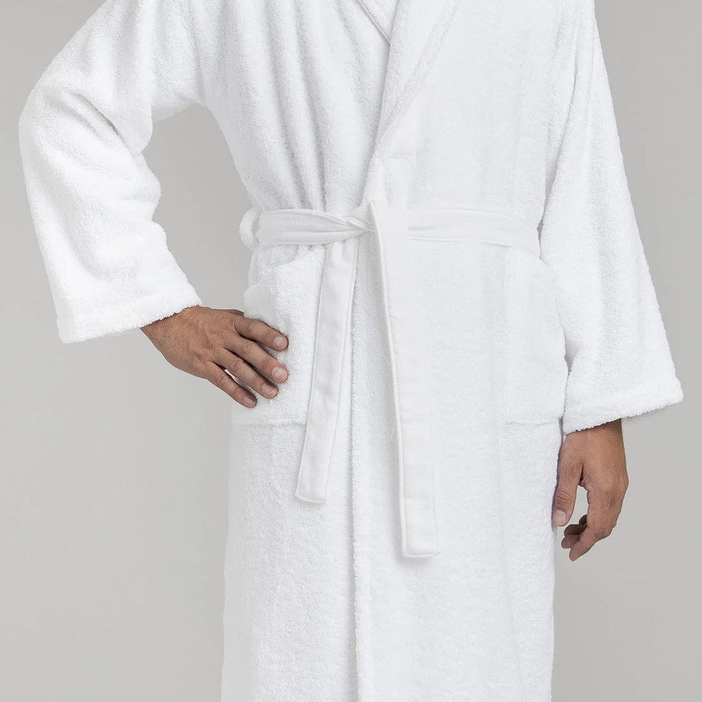 Ensemble Sortie de Bain Blanc 100% Coton 500g/m² – Peignoir + Serviette - Trendhomedz