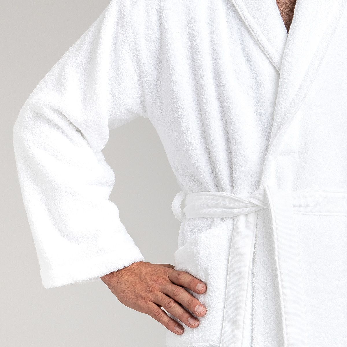 Ensemble Sortie de Bain Blanc 100% Coton 500g/m² – Peignoir + Serviette - Trendhomedz
