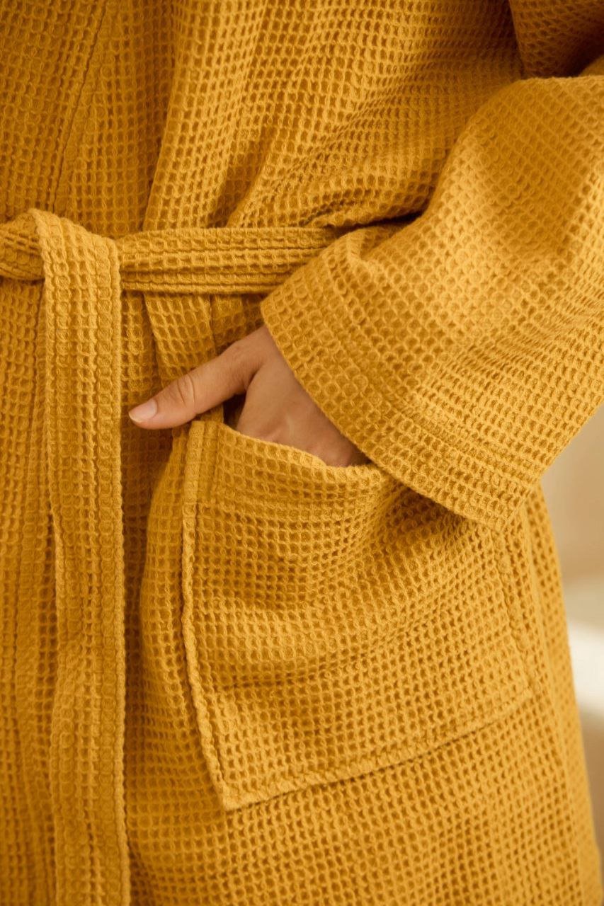 Sortie de bain nid d’abeille 100% coton - Trendhomedz