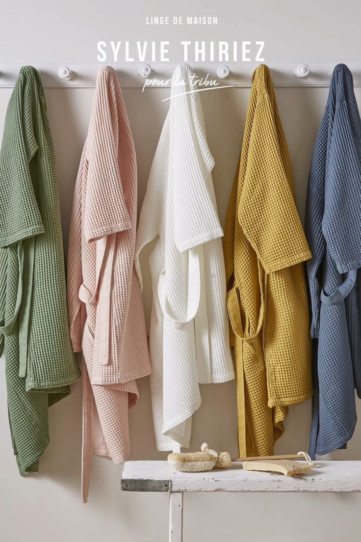 Sortie de bain nid d’abeille 100% coton - Trendhomedz